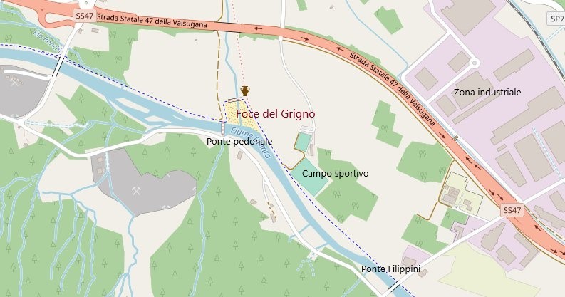 Mappa Zona Foce del Grigno